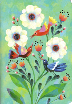 Notizheft „Vögel auf Blumen“ A6 Größe: 10,5x14,8cm